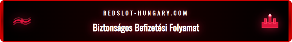 Infografika a Redslot biztonságos befizetési lépéseiről, lakat ikonnal.