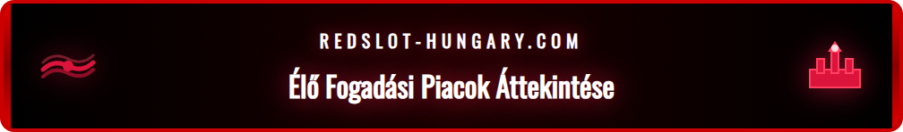 Redslot élő fogadási felület különböző sportok valós idejű szorzóival.