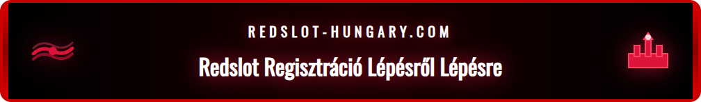 A Redslot regisztrációs felülete látható egy laptop képernyőjén.