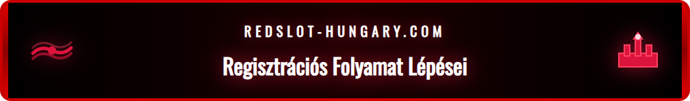 A Redslot regisztrációs folyamatát bemutató infografika lépésről lépésre.